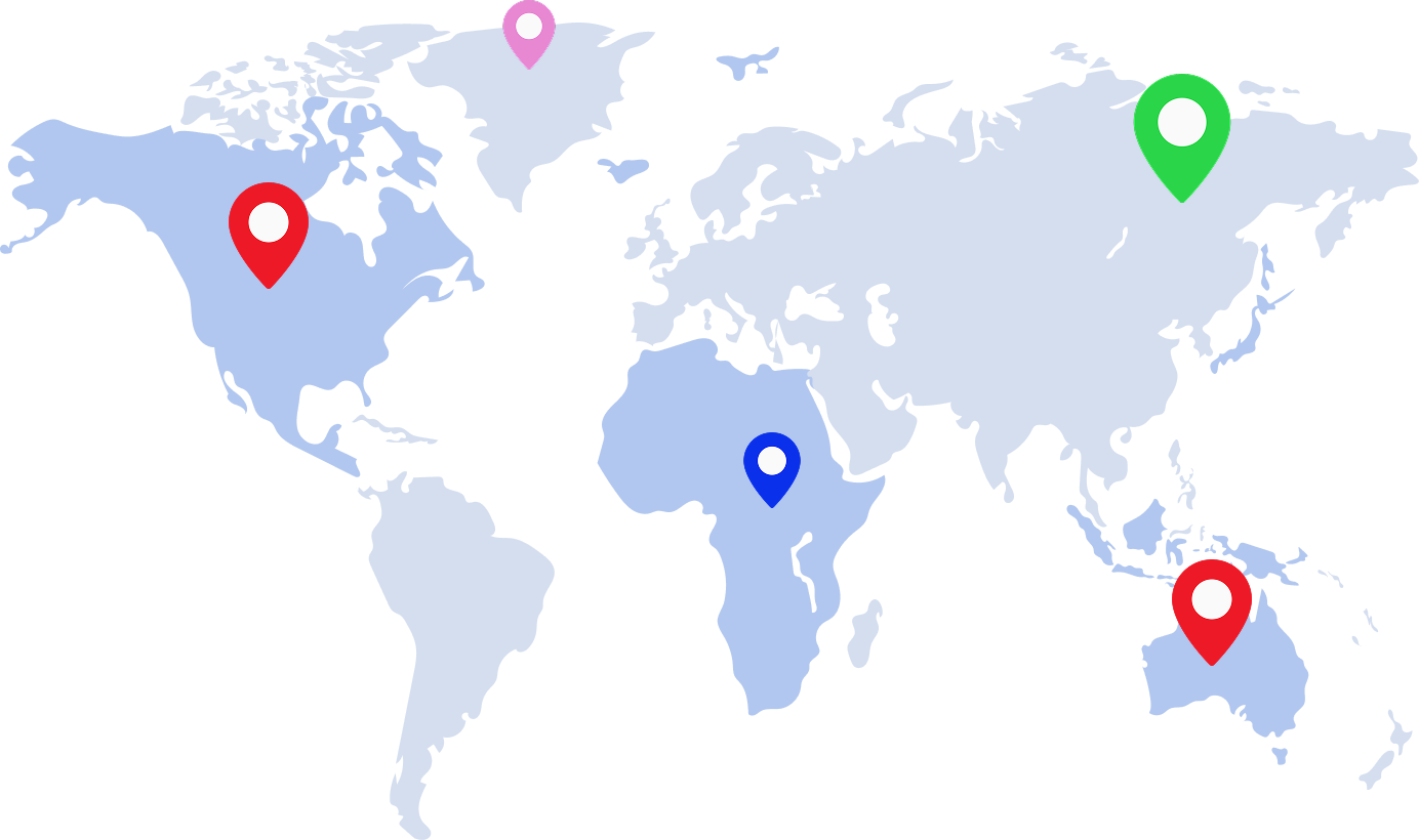 World Map with locations